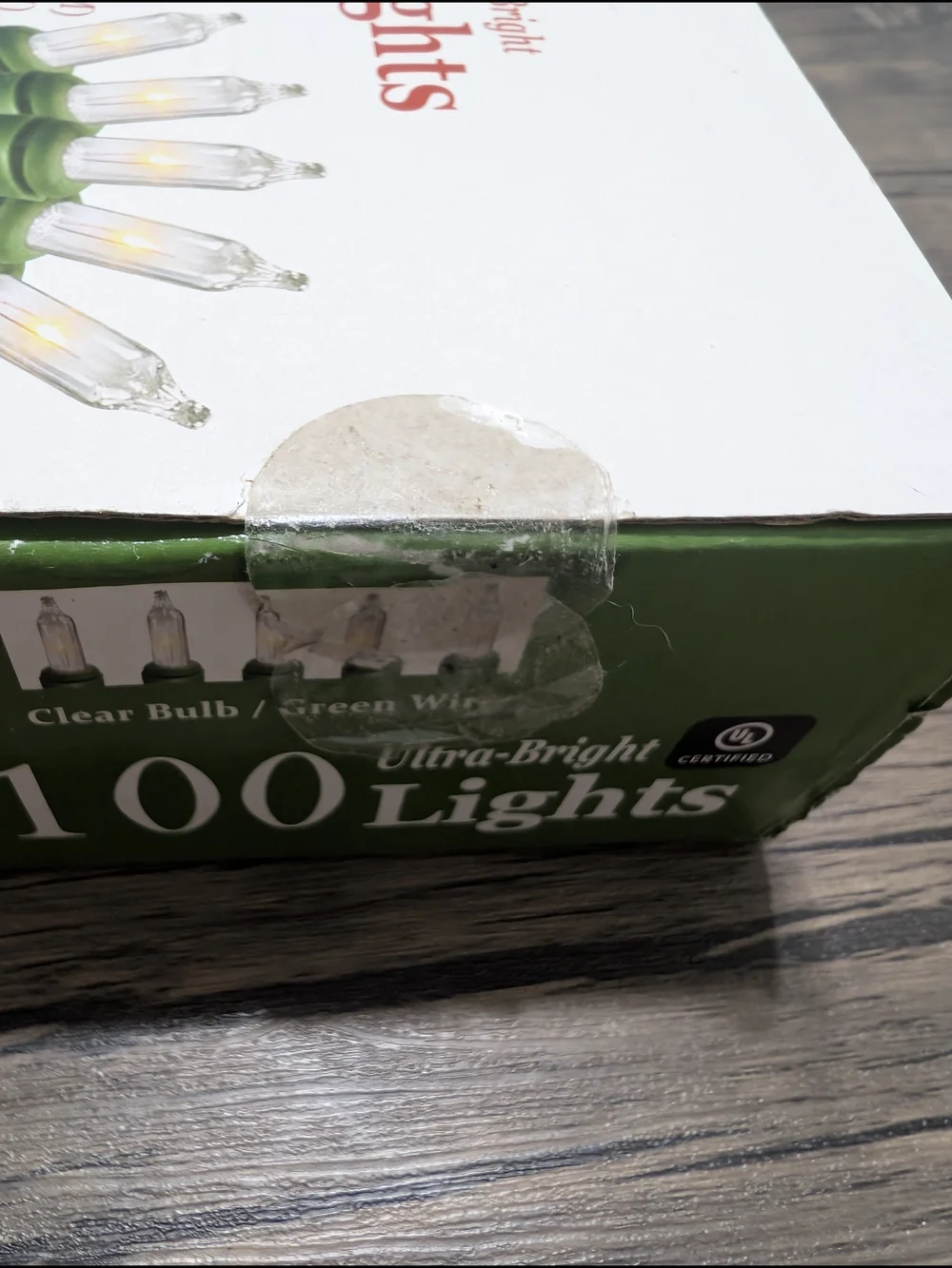 Prextex Ultra-Bright 100 Indoor/Outdoor Clear Lights Brand New Green Cord